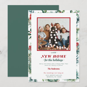 Red Green Holidays Frame New Home Elegant Photo Holiday Card