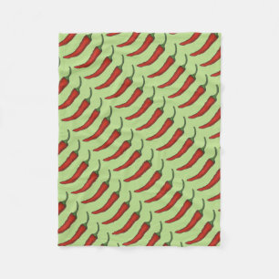 Red Green Hot Chili Chile Pepper Vegetable Foodie Fleece Blanket