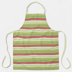 Red Green Melon Colour Stripes On Watercolor Paper Apron