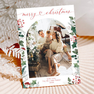 Red Green Merry Christmas 1 Photo Holiday Card