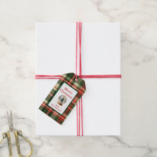Red Green Merry Christmas Tree Plaid  Gift Tags