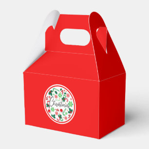 Red Green Merry Christmas Wreath Favor Box