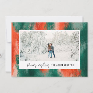 Red + green modern abstract painted photo holiday