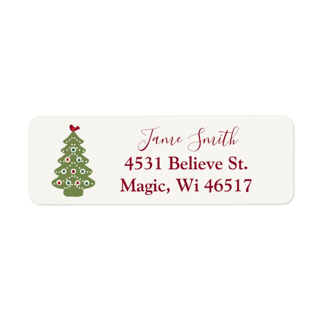 Red Green Modern Minimalist Christmas Tree (Front)