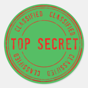 Red Green Modern Secret santa Christmas Classic Round Sticker