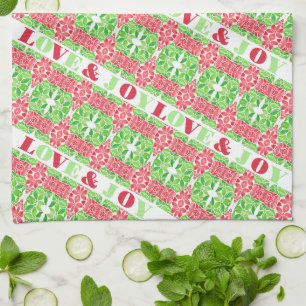 Red & Green Mosaic Kitchen Towels