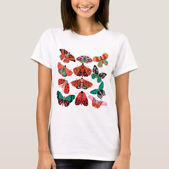 Red Green Moth and Butterfly T-Shirt (Front)