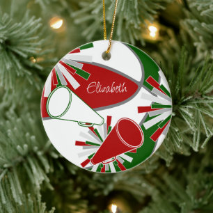 red green or ANY COLORS basketball cheerleader Ceramic Ornament