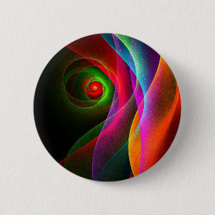 Red Green Orange Modern Abstract Art Pattern #22 2 Inch Round Button