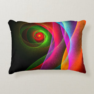 Red Green Orange Modern Abstract Art Pattern #22 Accent Pillow