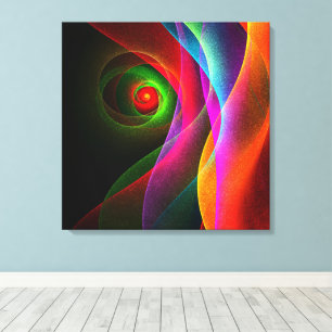 Red Green Orange Modern Abstract Art Pattern #22 Canvas Print