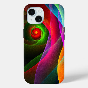 Red Green Orange Modern Abstract Art Pattern #22 iPhone 15 Case