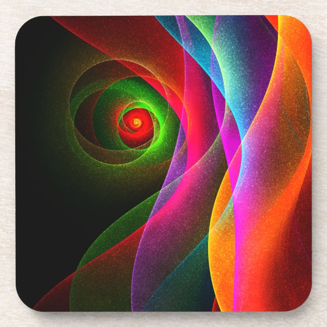 Red Green Orange Modern Abstract Art Pattern #22 Coaster (Front)