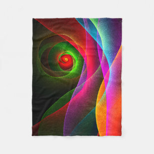 Red Green Orange Modern Abstract Art Pattern #22 Fleece Blanket