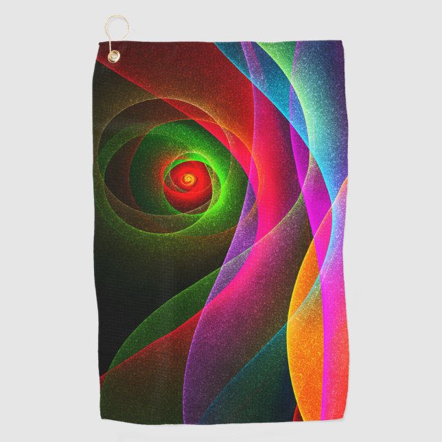 Red Green Orange Modern Abstract Art Pattern #22 Golf Towel (Front)