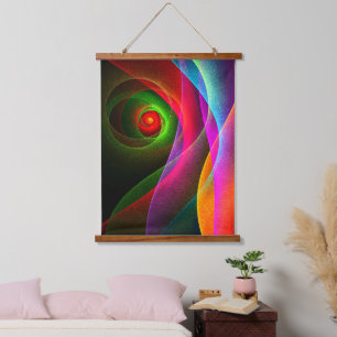 Red Green Orange Modern Abstract Art Pattern #22 Hanging Tapestry