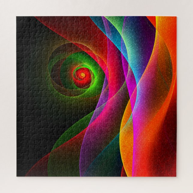 Red Green Orange Modern Abstract Art Pattern #22 Jigsaw Puzzle (Vertical)