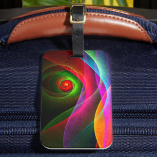 Red Green Orange Modern Abstract Art Pattern #22 Luggage Tag