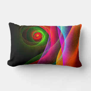 Red Green Orange Modern Abstract Art Pattern #22 Lumbar Pillow