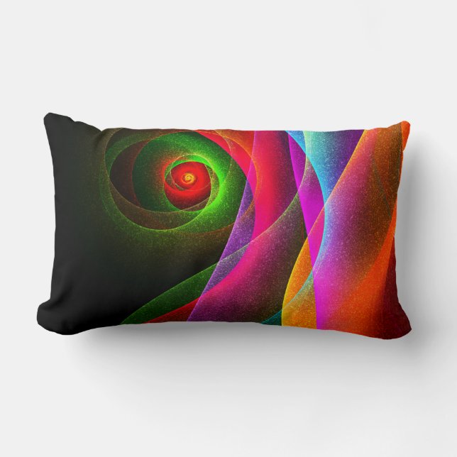 Red Green Orange Modern Abstract Art Pattern #22 Lumbar Pillow (Front)