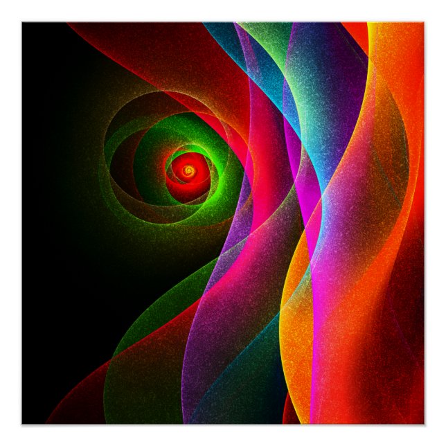Red Green Orange Modern Abstract Art Pattern #22 Poster (Front)