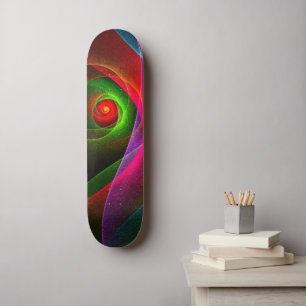 Red Green Orange Modern Abstract Art Pattern #22 Skateboard
