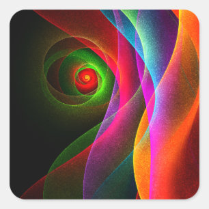 Red Green Orange Modern Abstract Art Pattern #22 Square Sticker