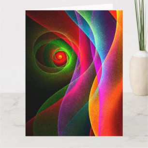 Red Green Orange Modern Abstract Art Pattern #22 Thank You Card