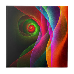 Red Green Orange Modern Abstract Art Pattern #22 Tile