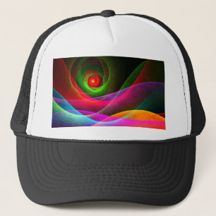 Red Green Orange Modern Abstract Art Pattern #22 Trucker Hat