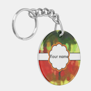 Red green painting keychain