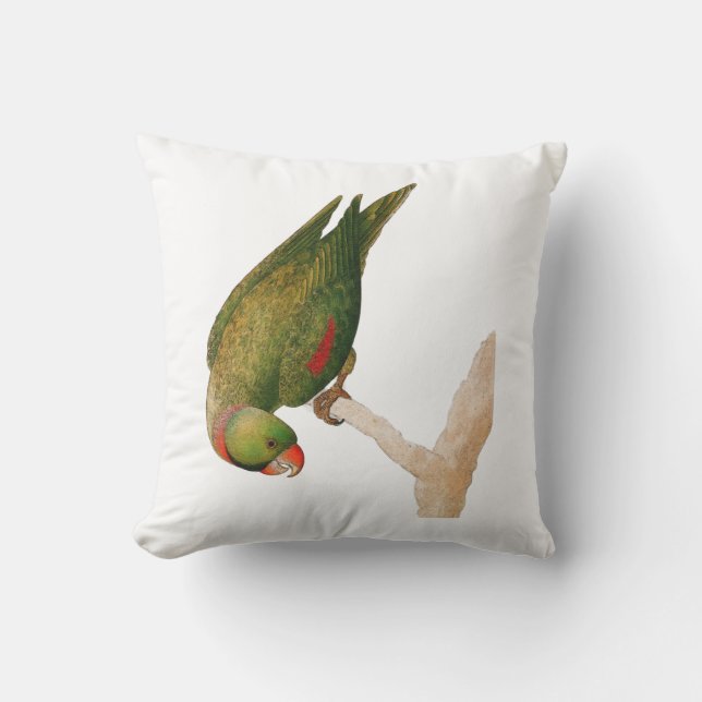 Red Green Parrot Throw Pillow (Front)