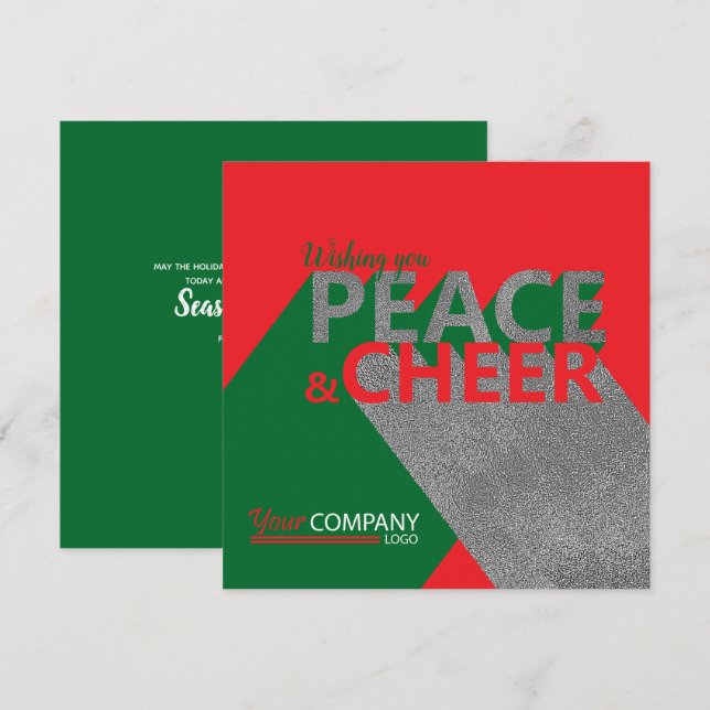 Red & Green, Peace & Cheer Card (Front/Back)