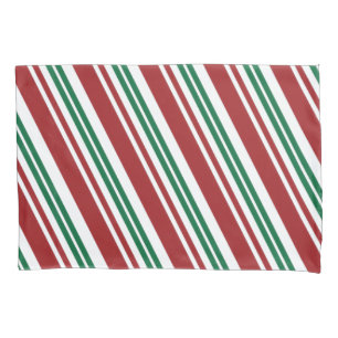 Red & Green Peppermint Stripe Pillowcase