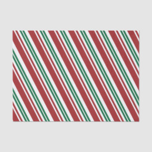 Red & Green Peppermint Stripe Tissue Paper