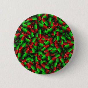 red green pills drugs 2 inch round button