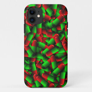 red green pills drugs iPhone 11 case