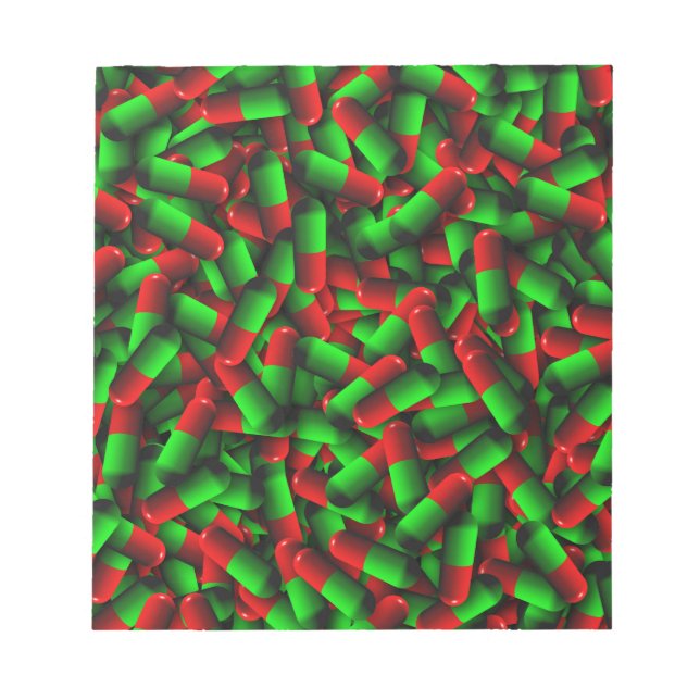 red green pills drugs notepad (Front)