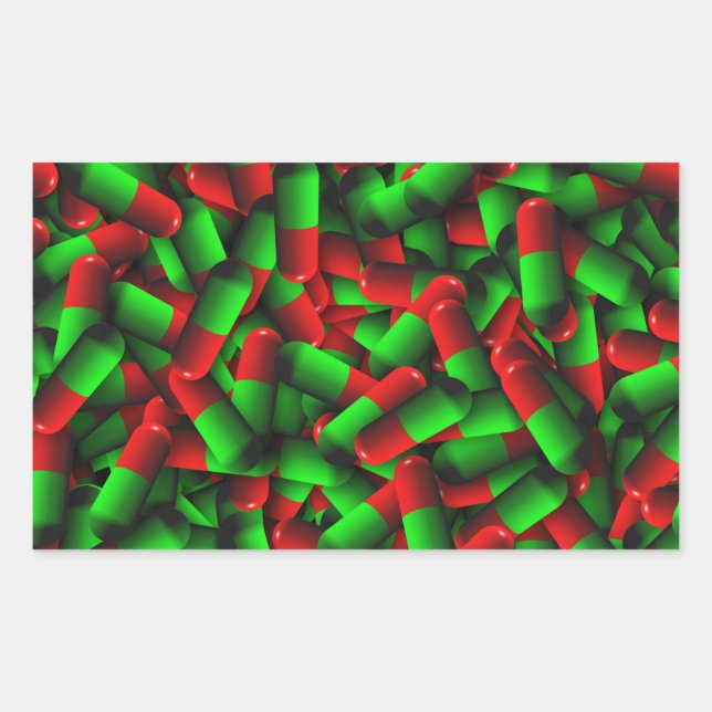red green pills drugs sticker (Front)