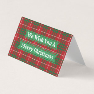 Red & Green Plaid Christmas Cards