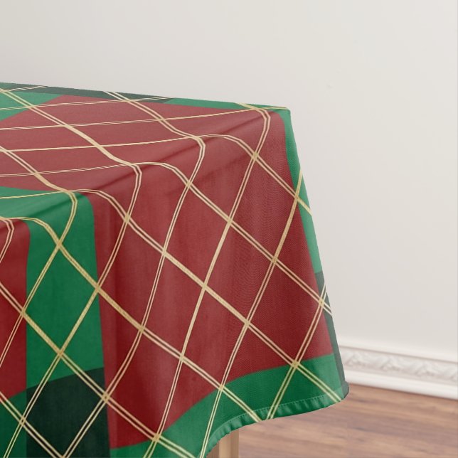 Red Green Plaid Christmas  Tablecloth (In Situ)