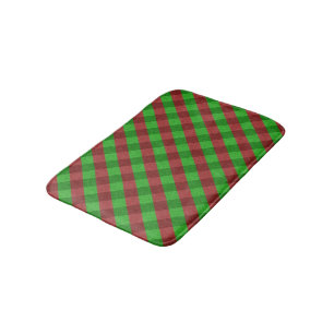 Red & Green Plaid Glitter Bath Mat