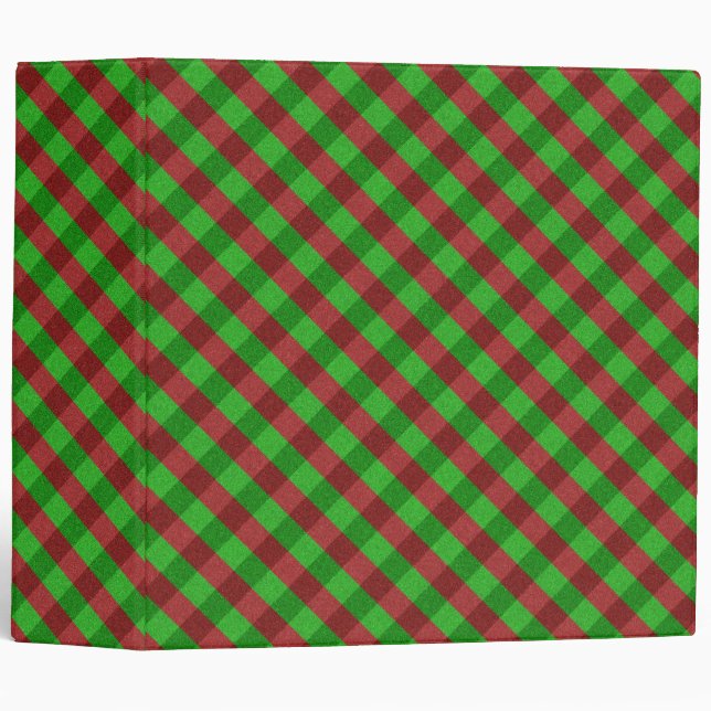 Red & Green Plaid Glitter Binder (Front/Spine)