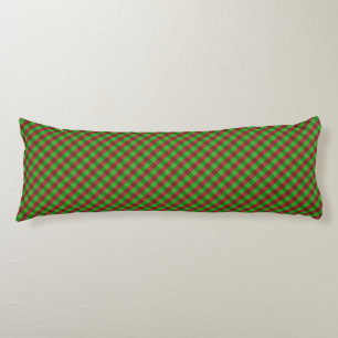 Red & Green Plaid Glitter Body Pillow