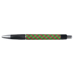 Red & Green Plaid Glitter Pen