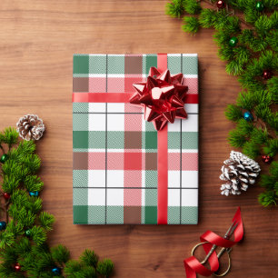 Red Green Plaid Holiday Christmas Traditional Wrapping Paper