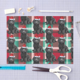 Red Green Plaid Labradoodle Dog Christmas Holiday Tissue Paper