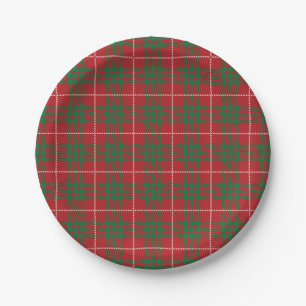 Red & Green Plaid Paper Plate