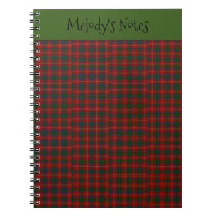 Red Green Plaid Pattern Christmas Holiday List  Notebook