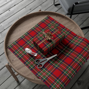 Red Green Plaid Rustic Classic Holiday Wrapping Paper